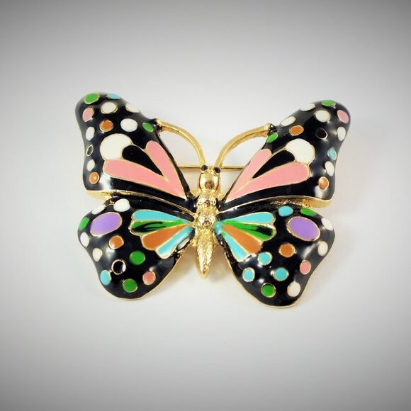 Polka Dot Butterfly Brooch Pin - Picture 16 of 16